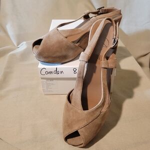 Delman Suede Wedge Platform Sandals Women's Size 8 NOS